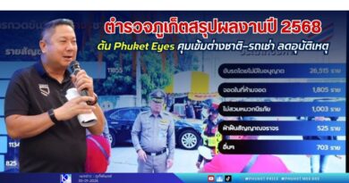 ตำรวจภูเก็ตสรุปผลงานปี 2568 ดัน Phuket Eyes คุมเข้มต่างชาติ–รถเช่า ลดอุบัติเหตุ